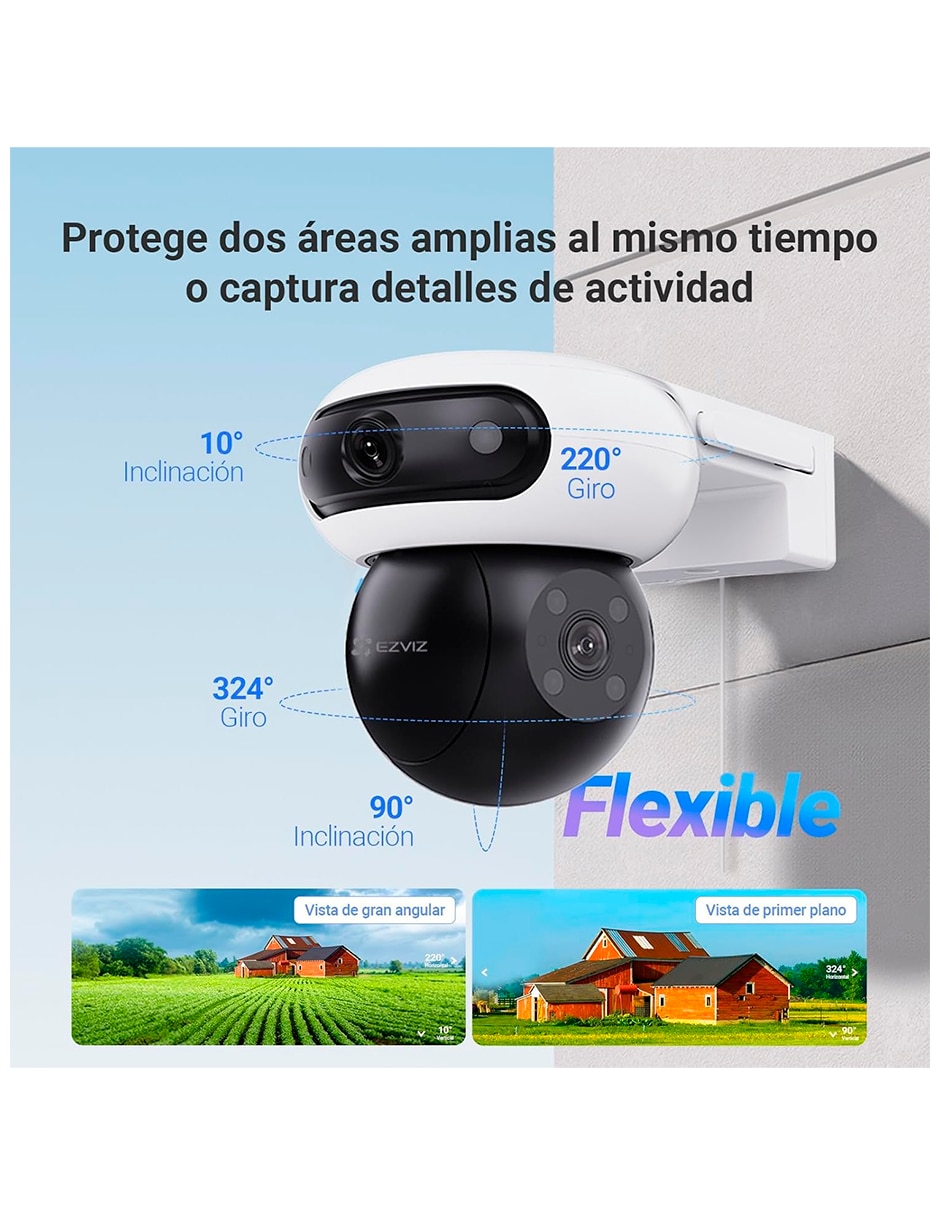Cámara wi-fi de seguridad Ezviz modelo c90 dual 2k inalámbrica 110 a 60°para exterior
