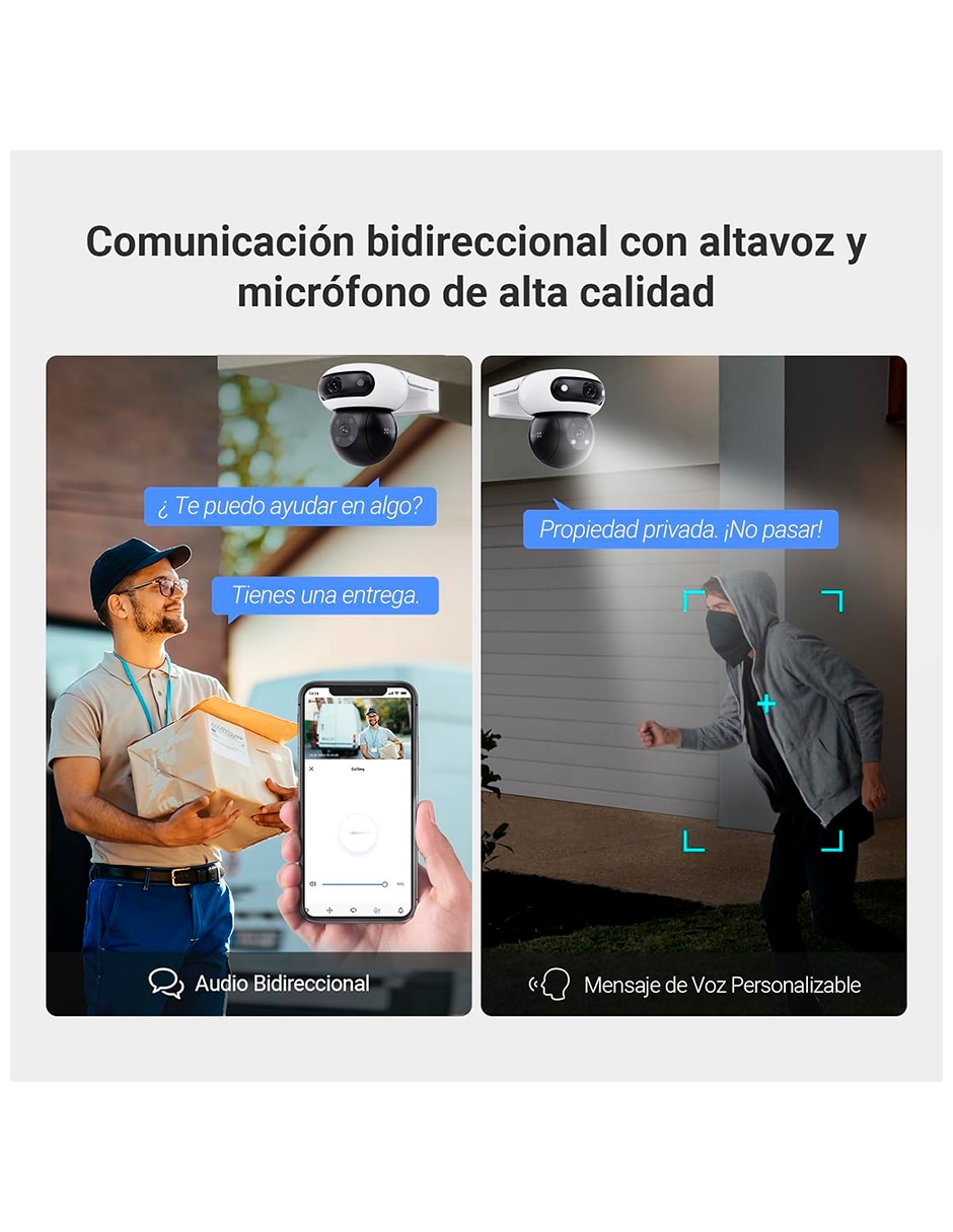 Cámara wi-fi de seguridad Ezviz modelo c90 dual 2k inalámbrica 110 a 60°para exterior