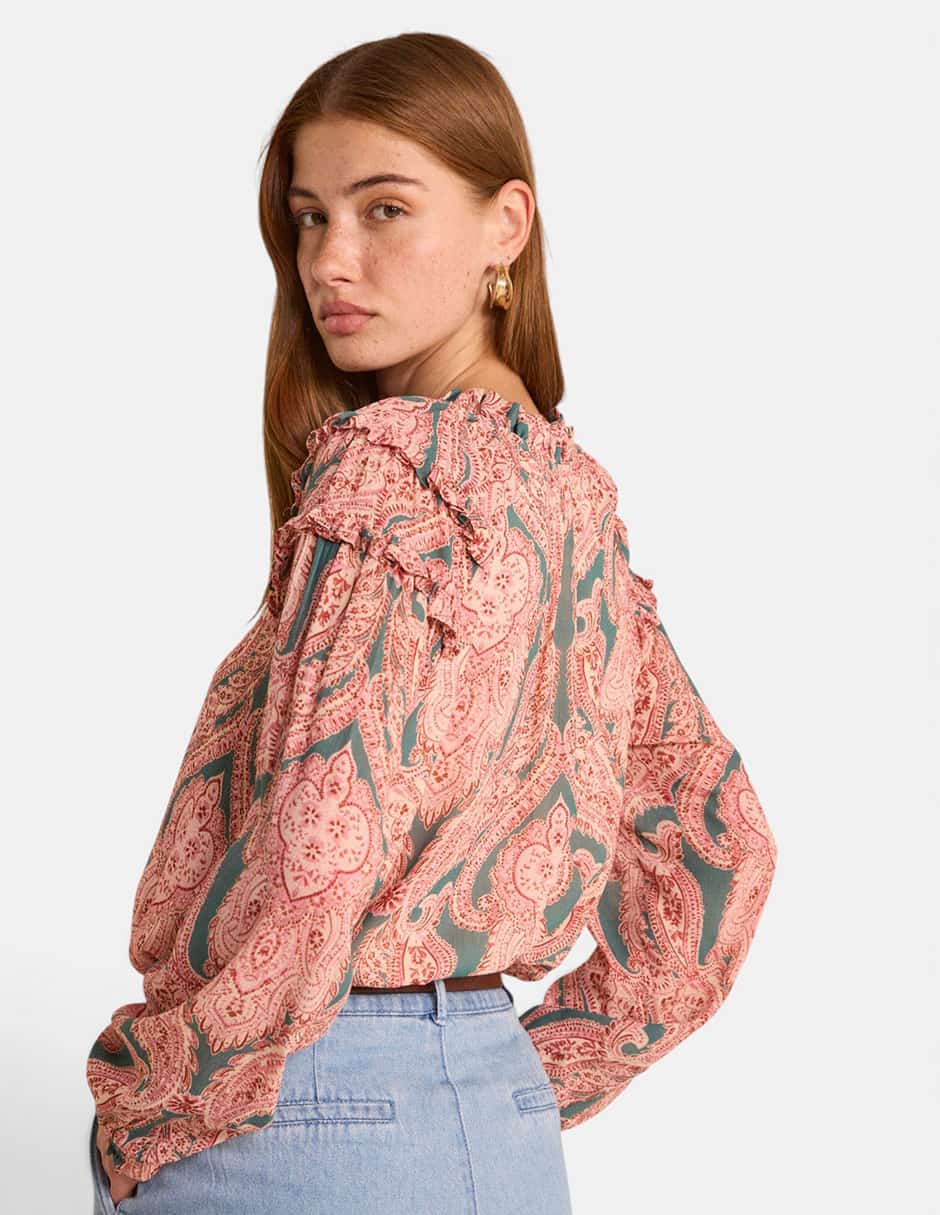 Blusa camisera manga larga para mujer 3