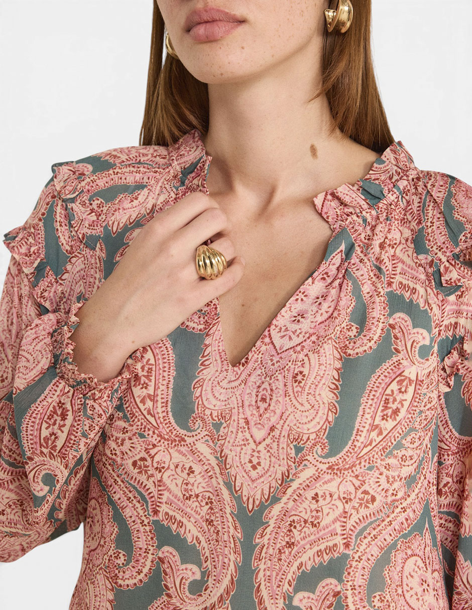 Blusa camisera manga larga para mujer 4
