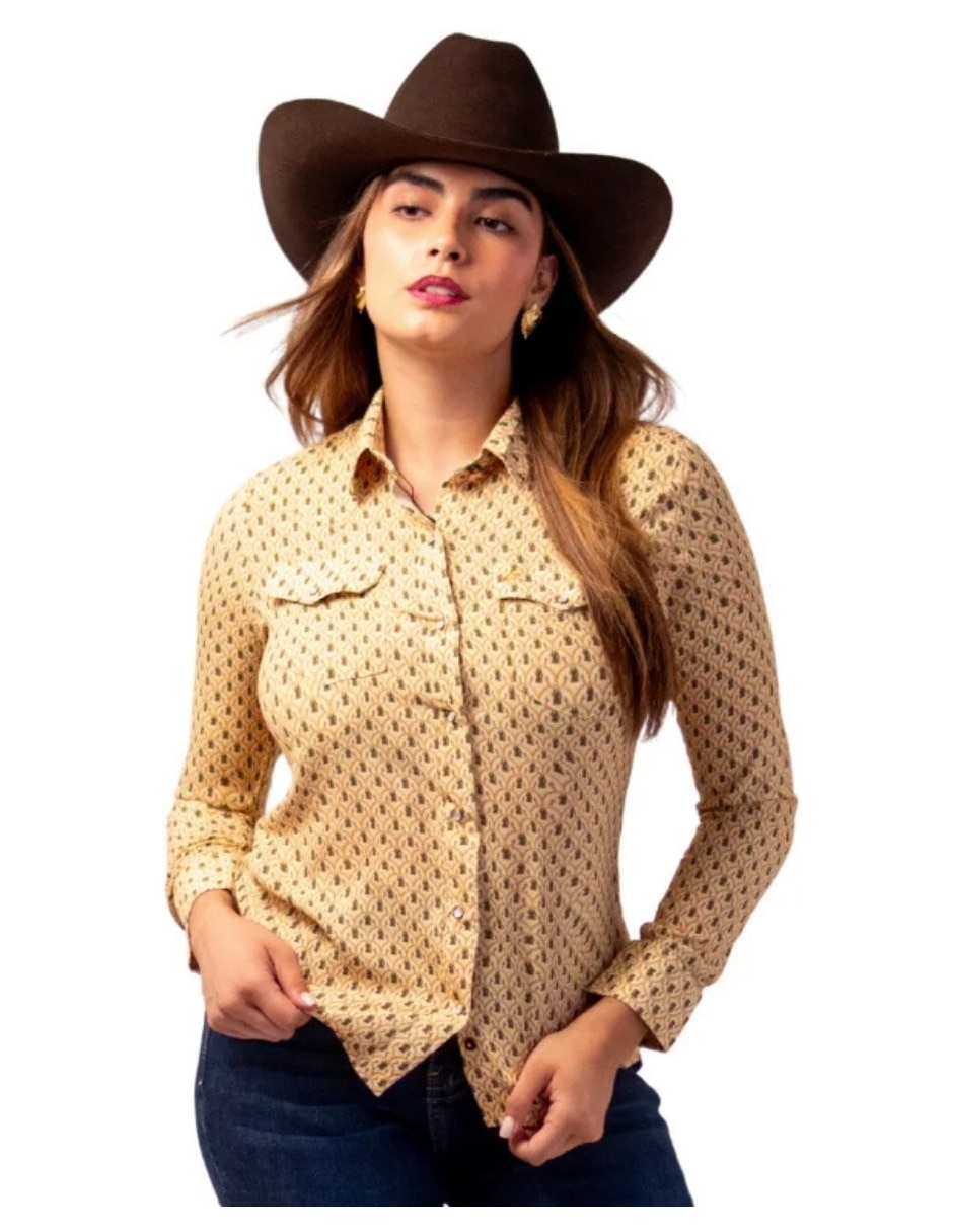 Camisa Icy Denver de rayón manga larga para mujer