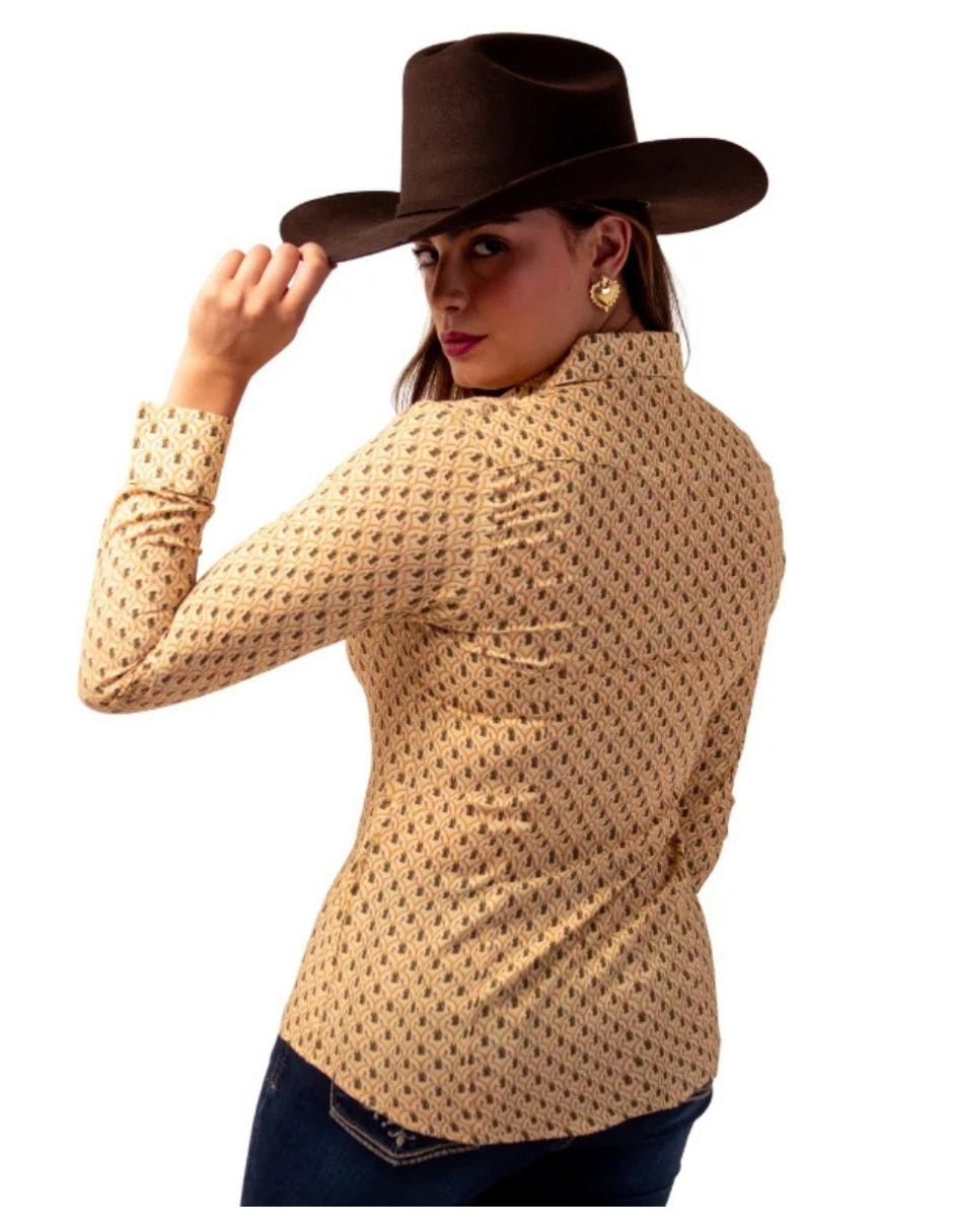Camisa Icy Denver de rayón manga larga para mujer