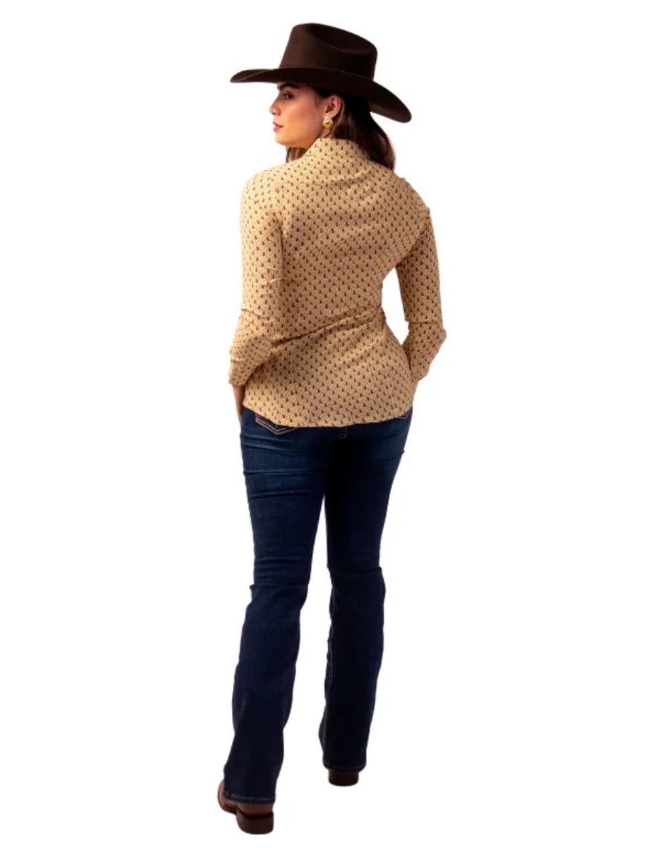 Camisa Icy Denver de rayón manga larga para mujer