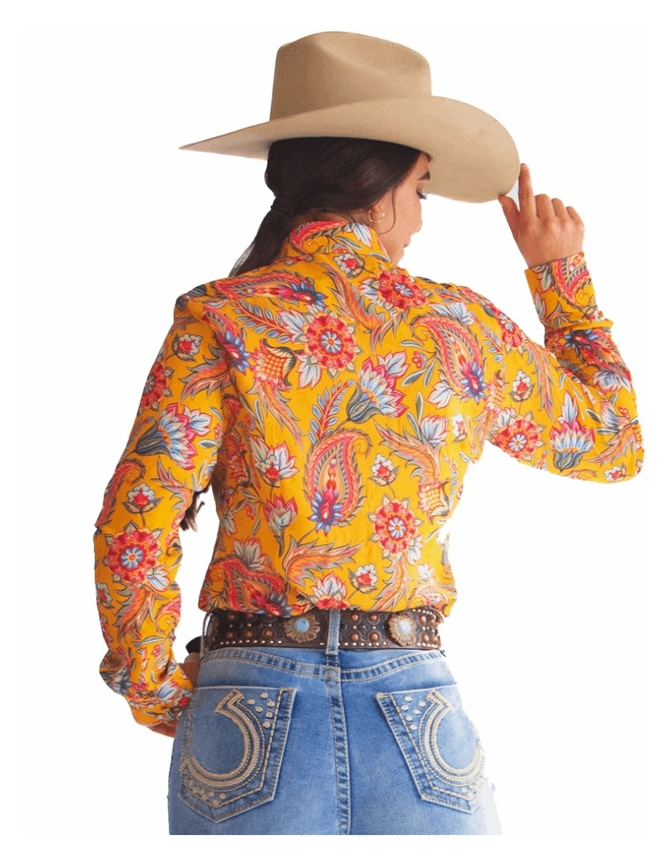 Camisa Icy Denver de rayón manga larga para mujer