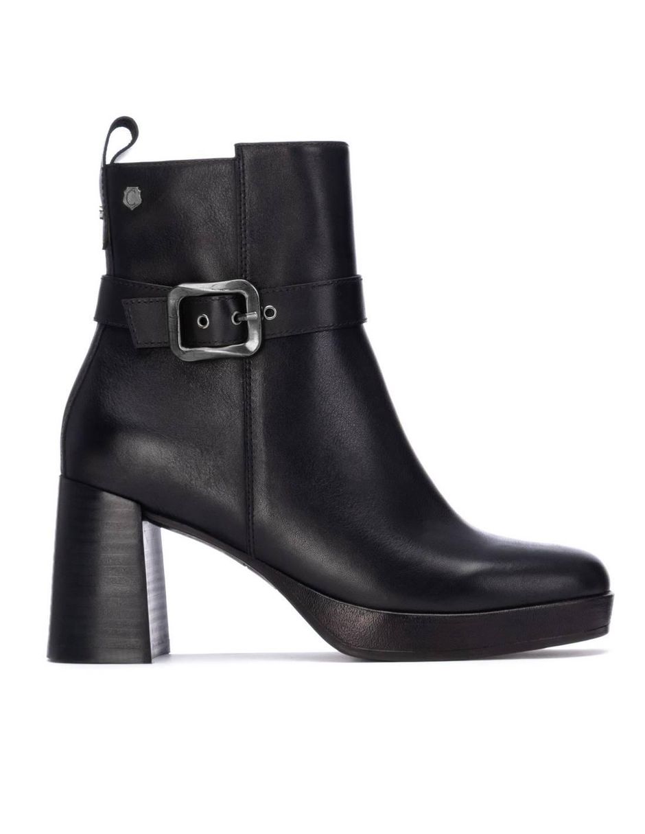 Bota al tobillo de piel para mujer
