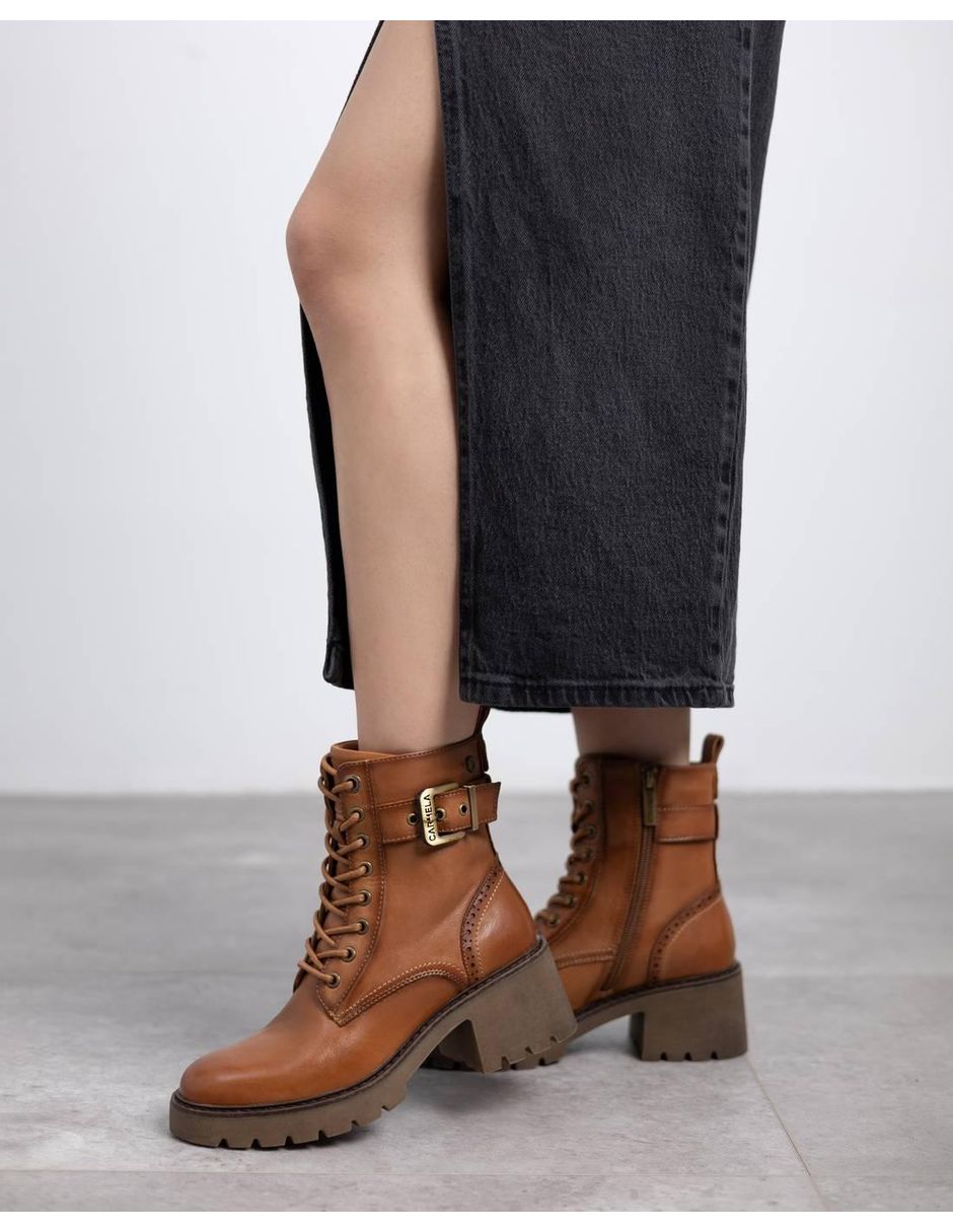 Bota al tobillo de piel para mujer 4