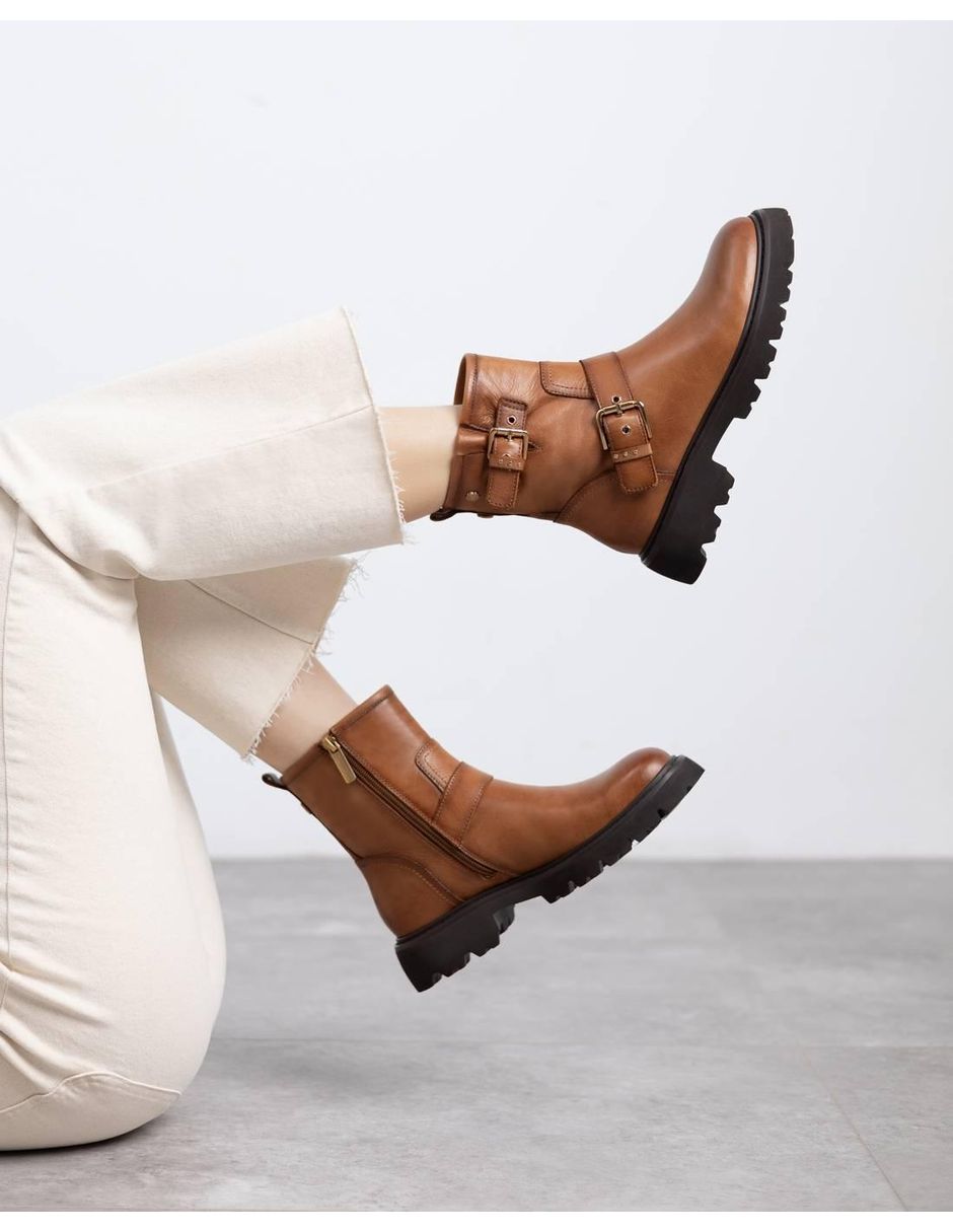 Bota al tobillo de piel para mujer 4