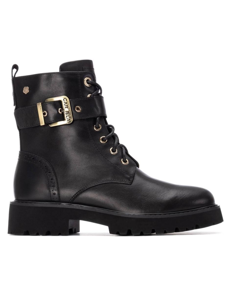Bota al tobillo de piel para mujer