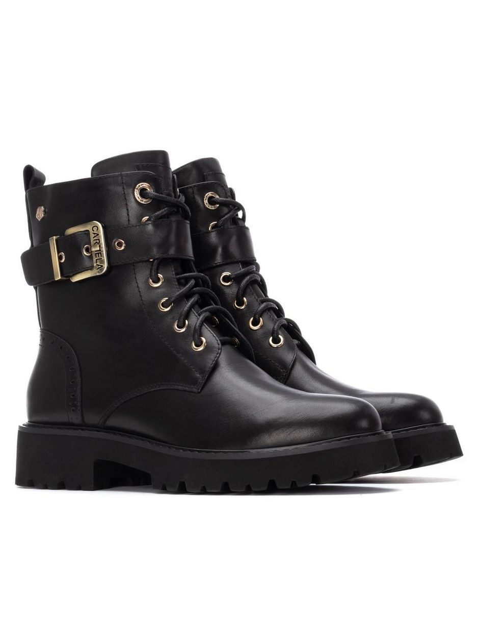 Bota al tobillo de piel para mujer 4