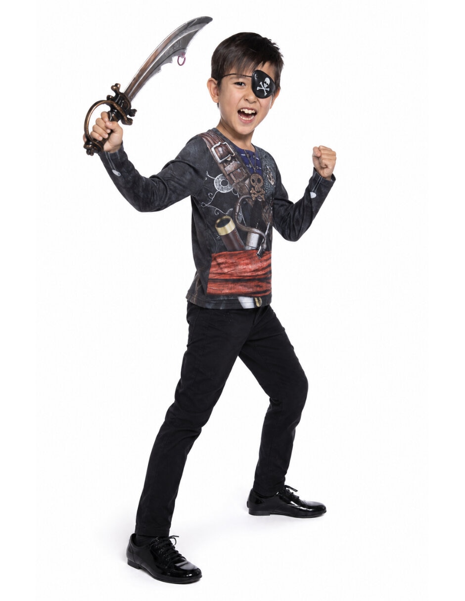 Disfraz Playera Con Diseño de Piratas Del Caribe para niño 4