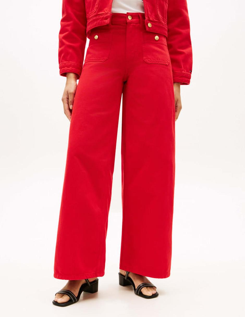 Jeans wide leg ww0ww48576 para mujer