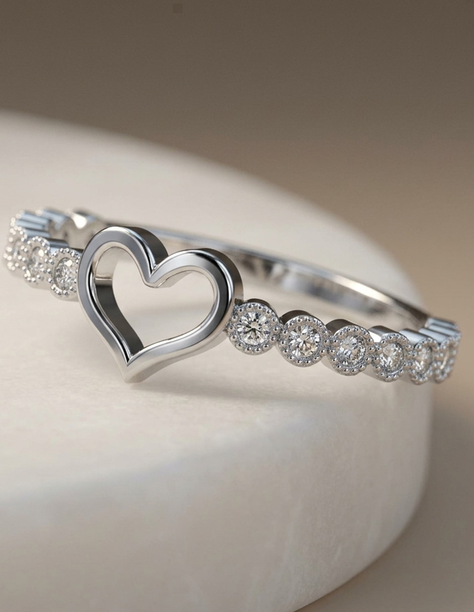 Anillo de compromiso de oro 14 K zirconia cúbica 4