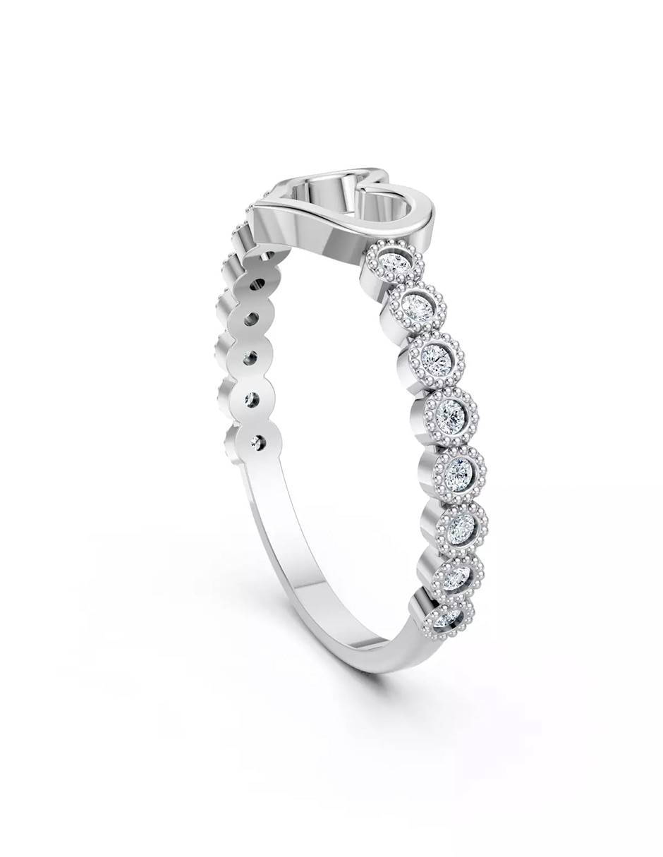 Anillo de compromiso de oro 14 K zirconia cúbica 5