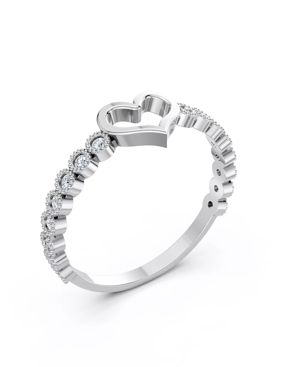 Anillo de compromiso de oro 14 K zirconia cúbica 6