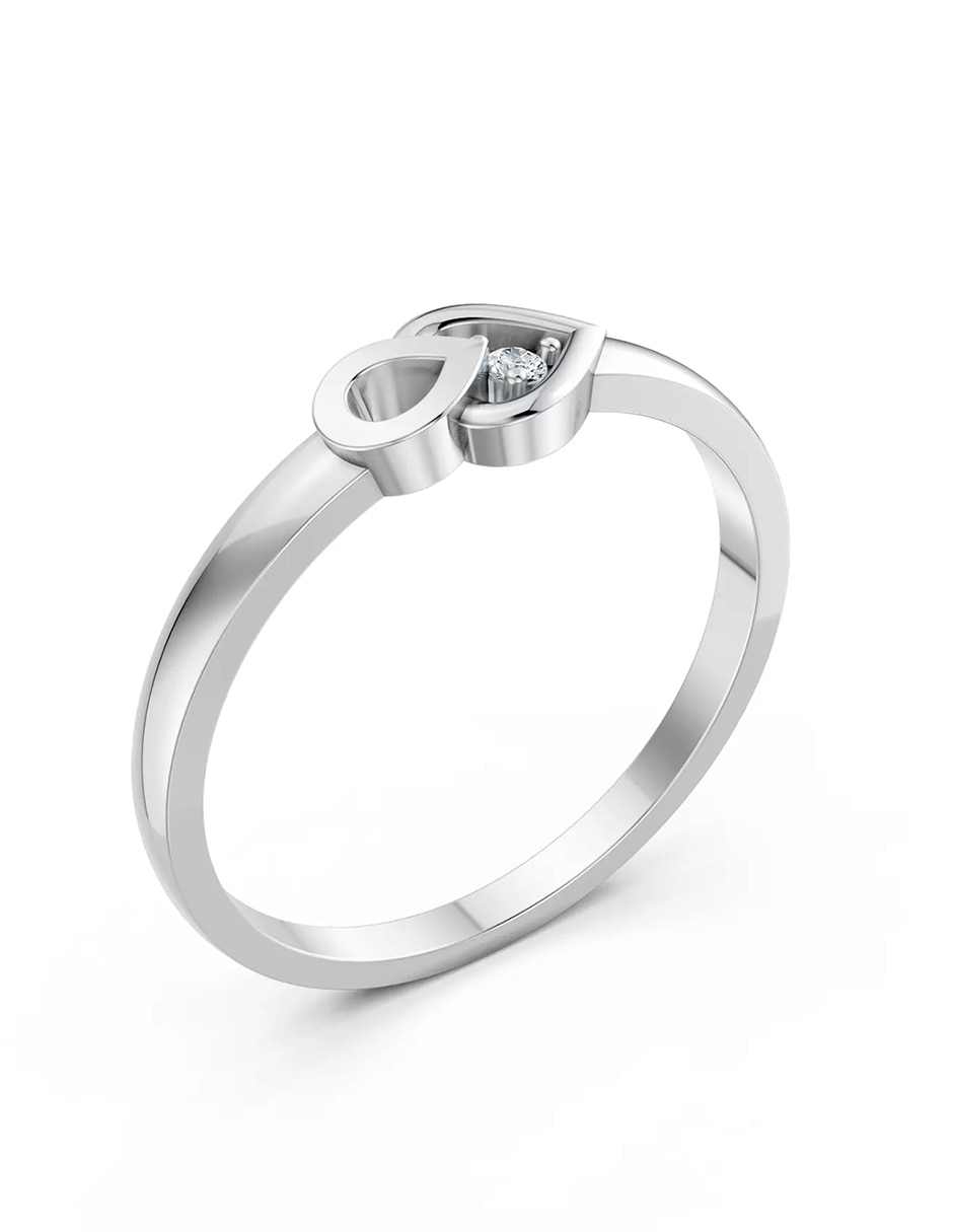 Anillo de compromiso de oro 9 k zirconia cúbica 5