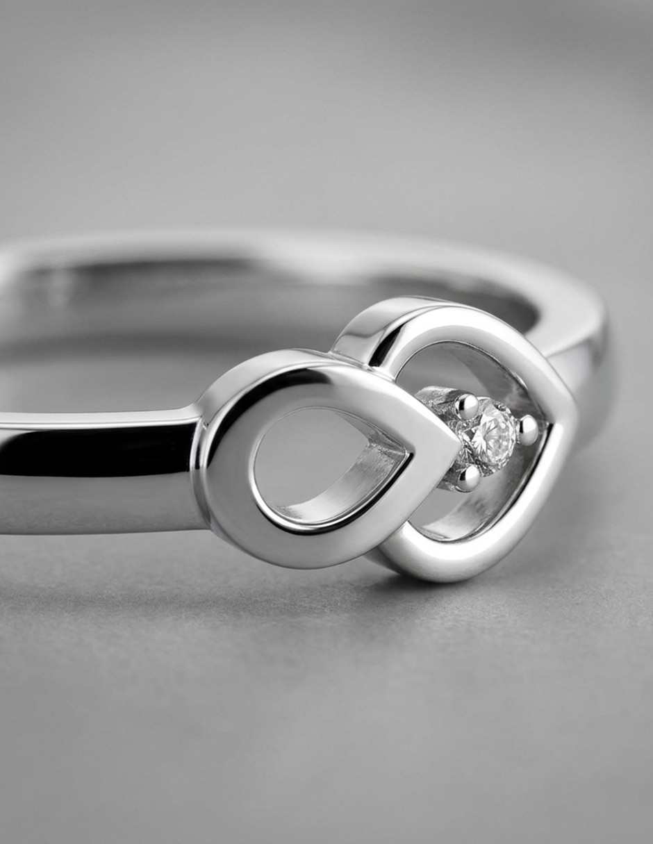 Anillo de compromiso de oro 9 k zirconia cúbica 7