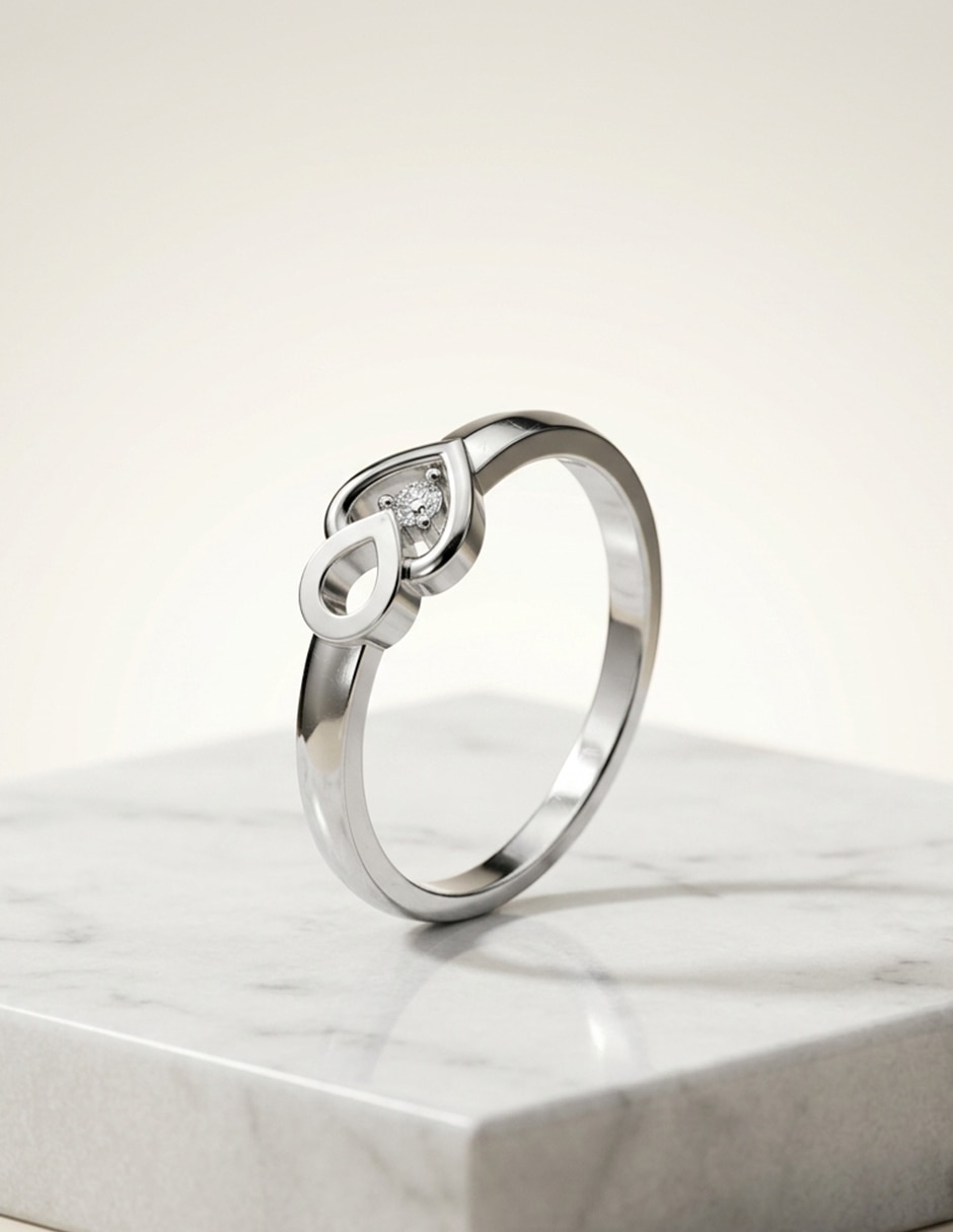 Anillo de compromiso de oro 9 k zirconia cúbica 8