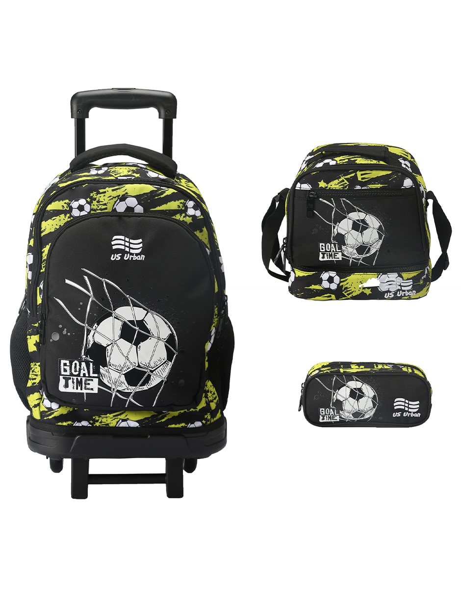 Set mochila escolar fútbol para niño