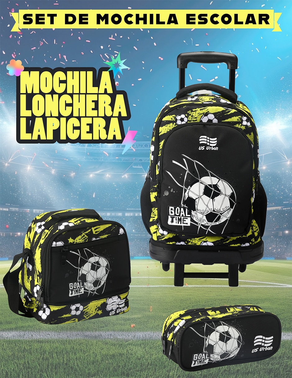 Set mochila escolar fútbol para niño 3