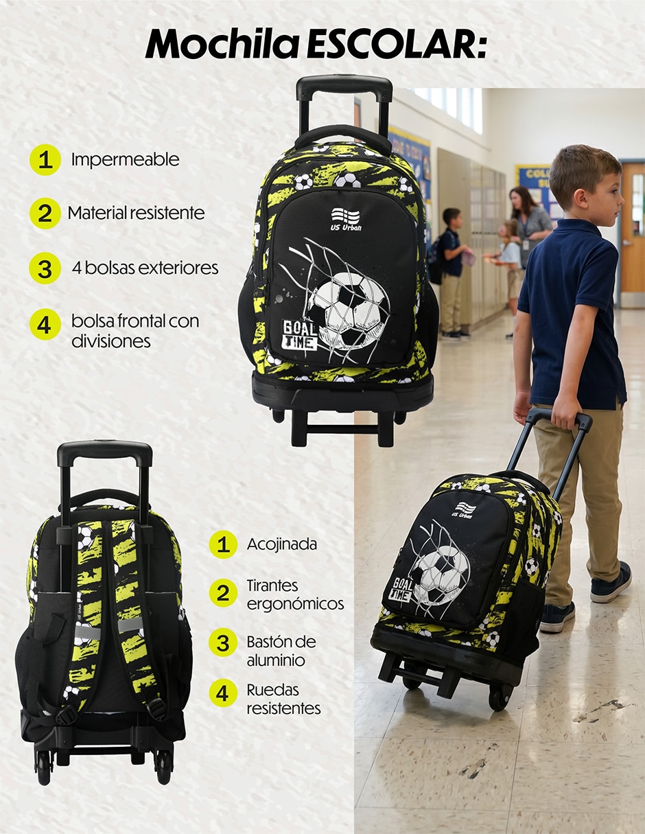 Set mochila escolar fútbol para niño 4