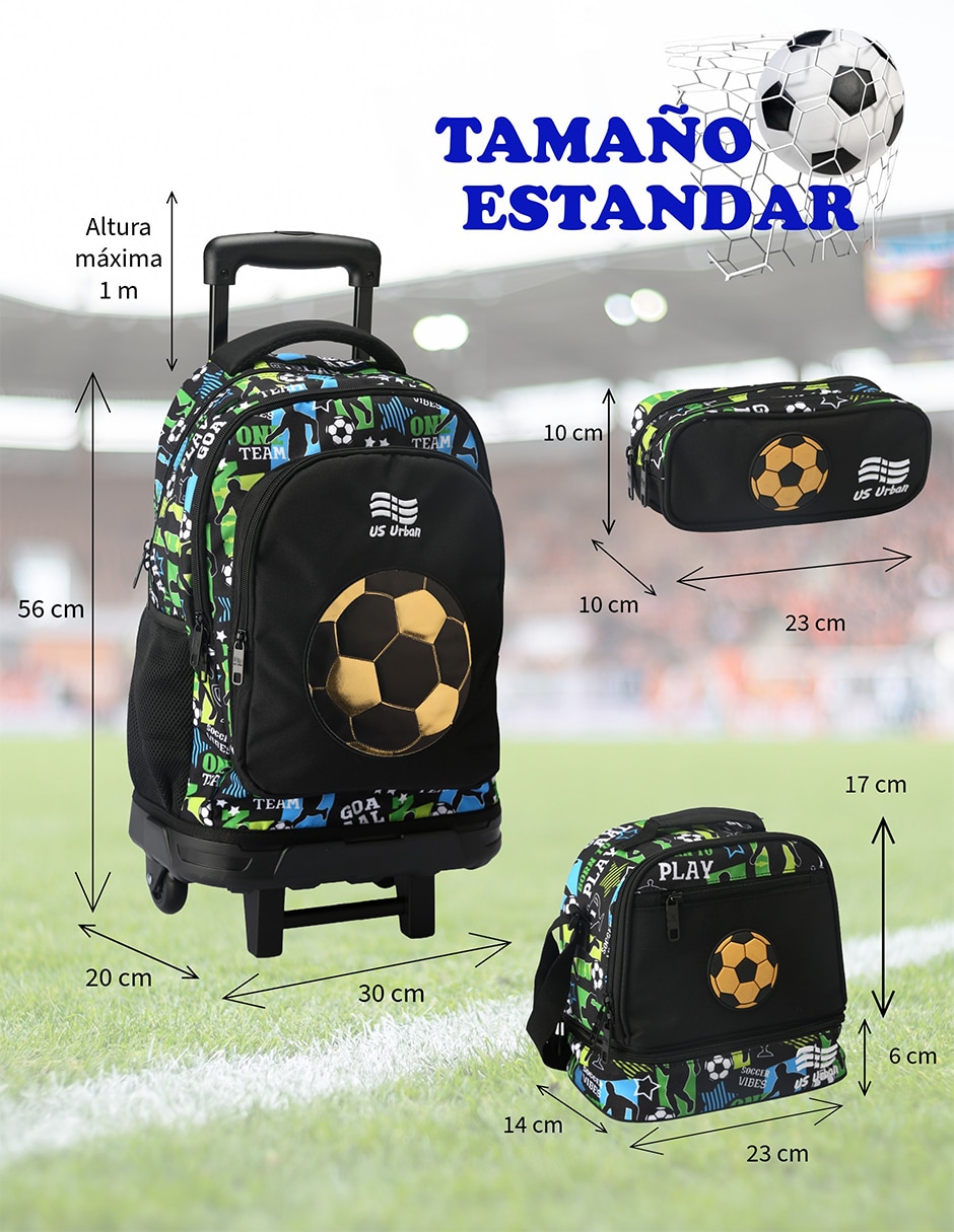Set mochila escolar fútbol para niño 7