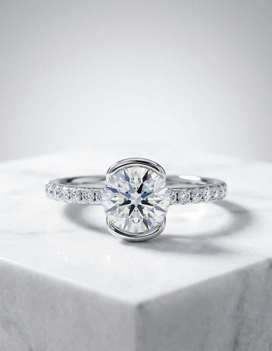 Anillo de compromiso de oro 18 k zirconia cúbica 4
