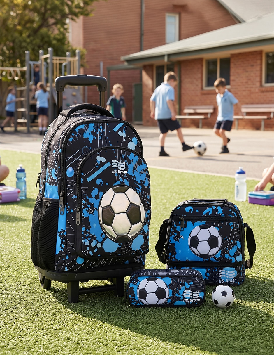 Set mochila escolar fútbol para niño 6