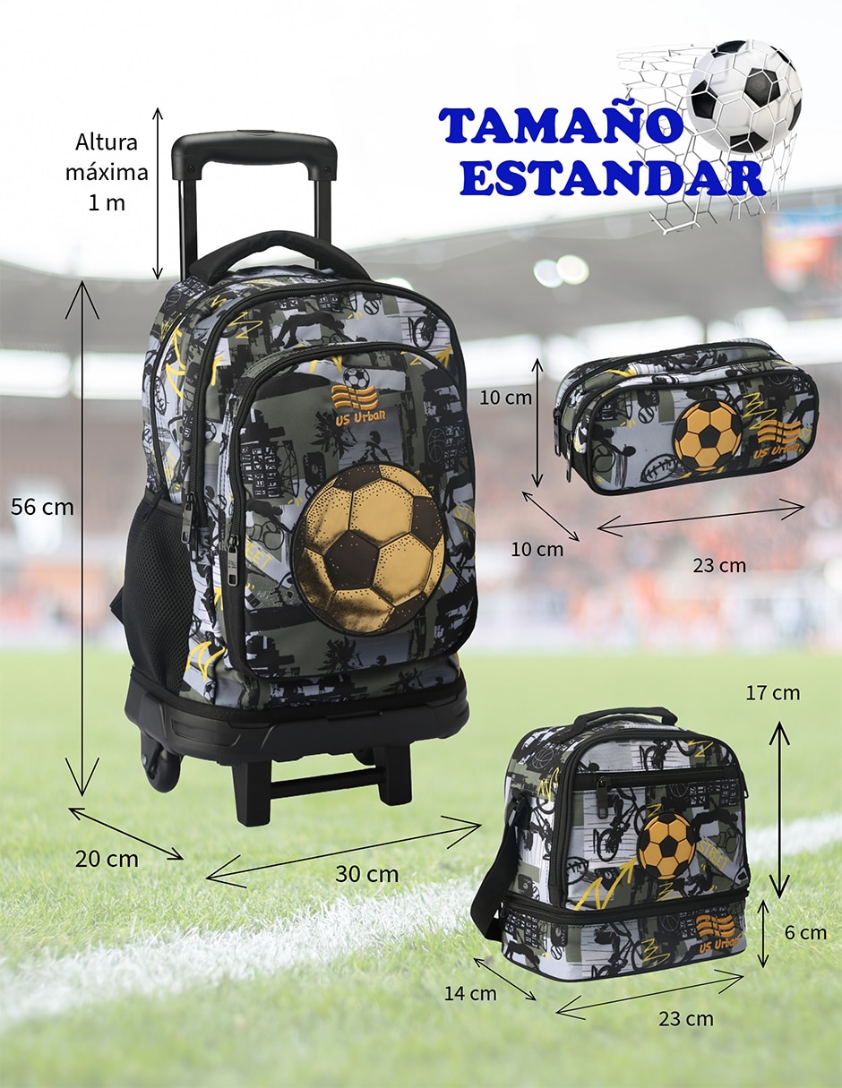 Set mochila escolar fútbol para niño 7