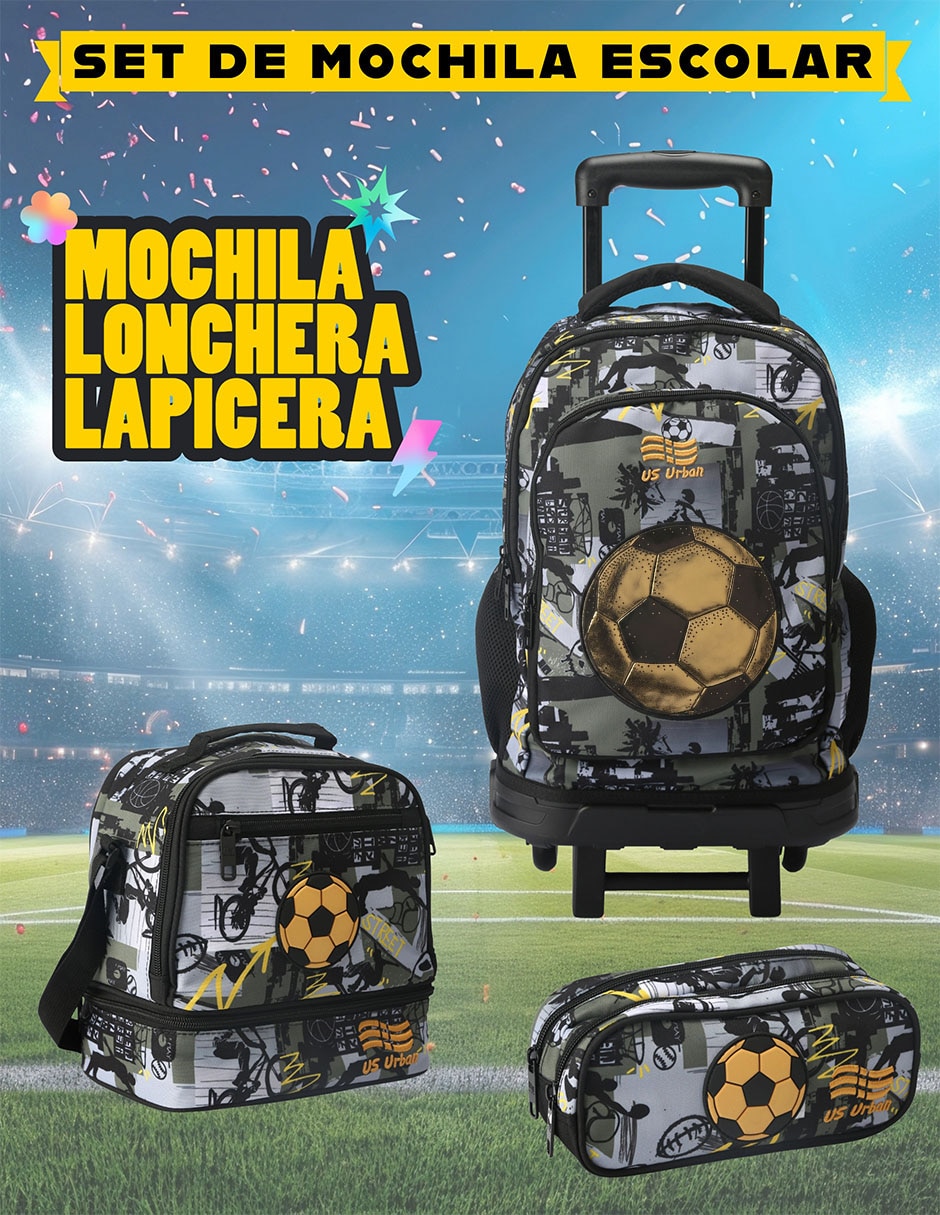 Set mochila escolar fútbol para niño 3