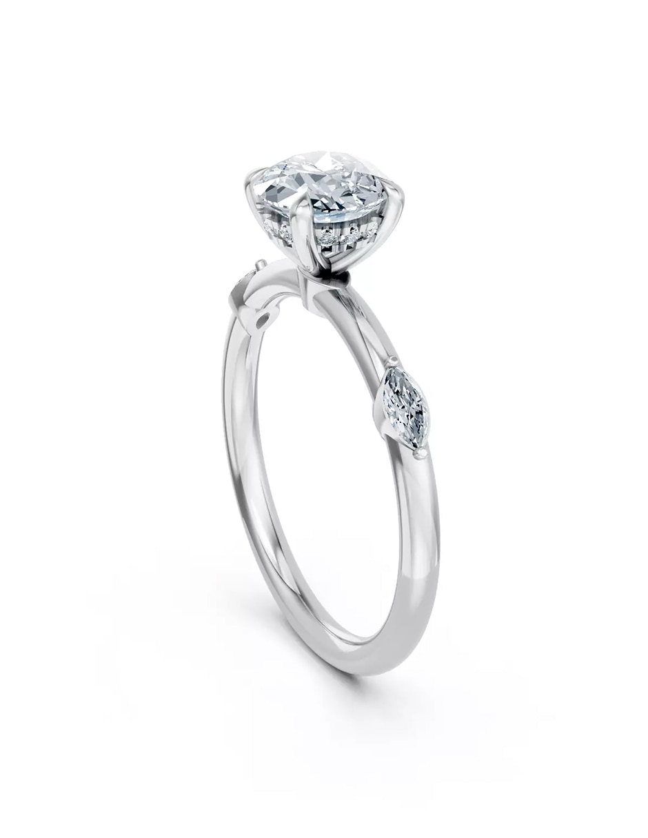 Anillo de compromiso de oro 14 k 3
