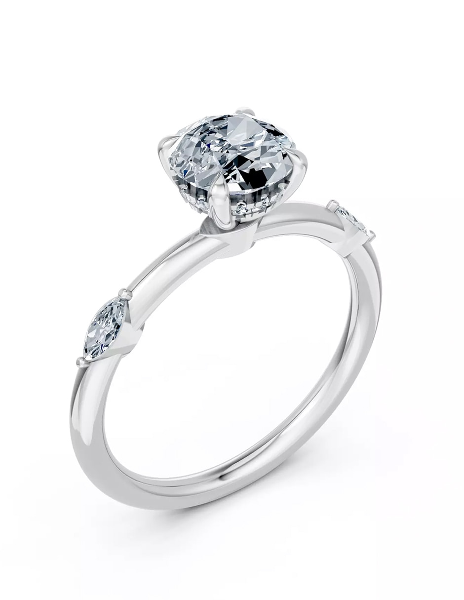 Anillo de compromiso de oro 14 k 4