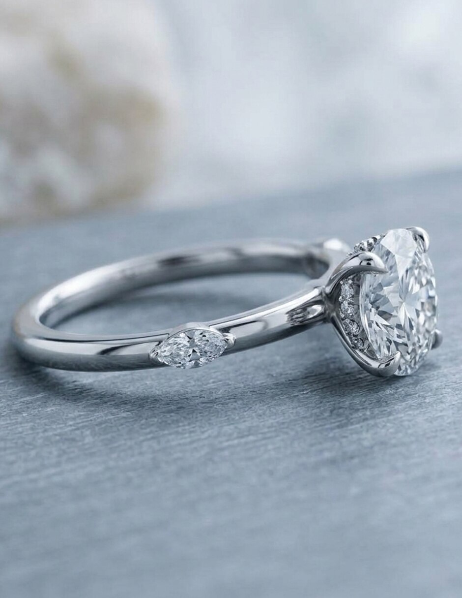 Anillo de compromiso de oro 14 k 7