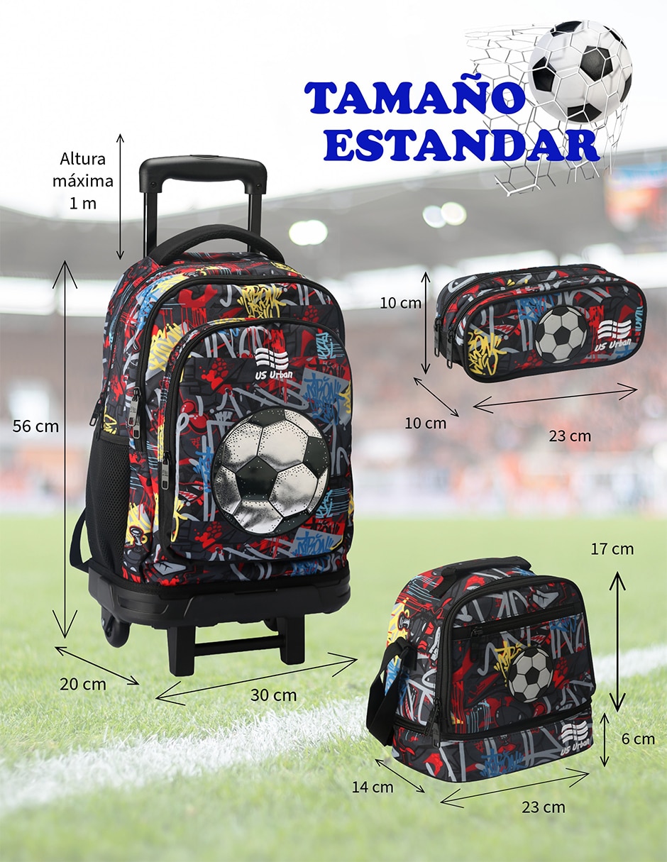 Set mochila escolar fútbol para niño 7