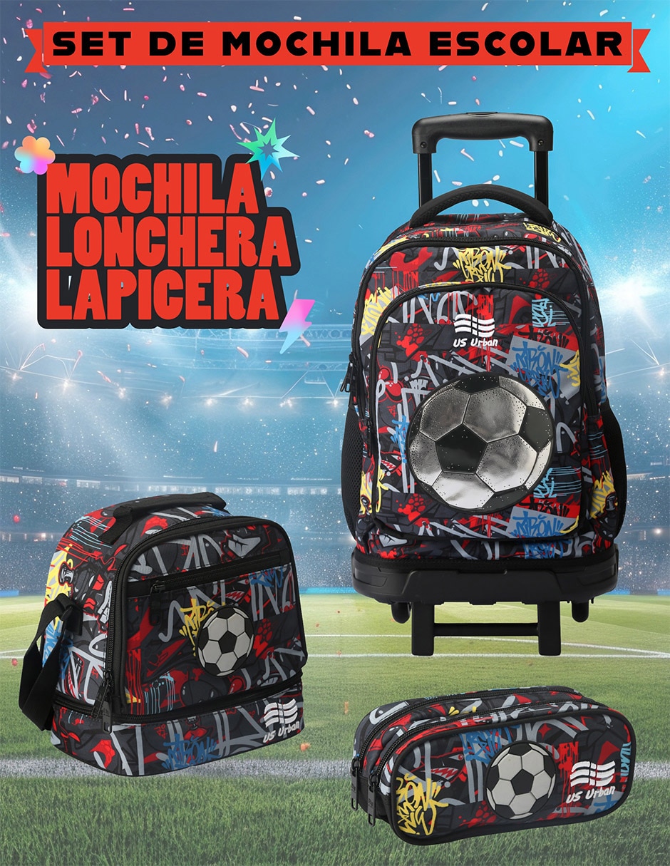 Set mochila escolar fútbol para niño 3
