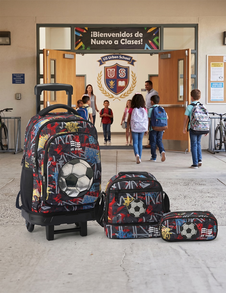 Set mochila escolar fútbol para niño 6
