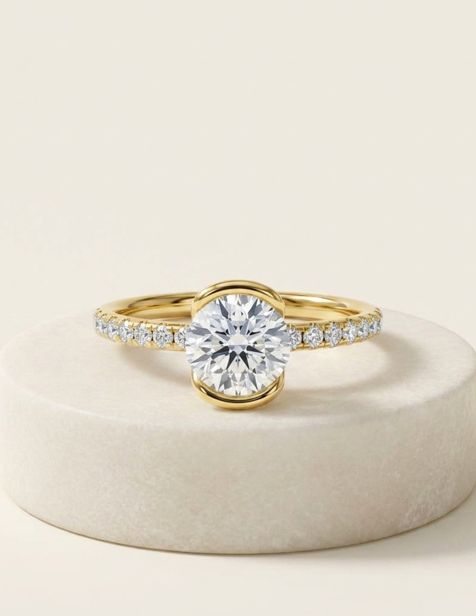 Anillo de compromiso de oro 18 k Amore Mio zirconia cúbica