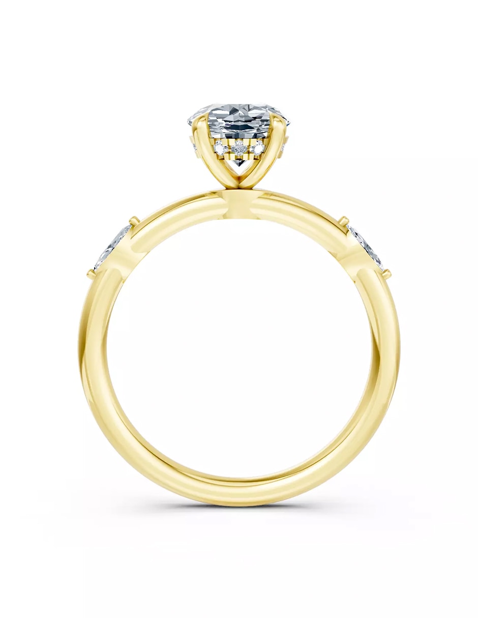 Anillo de compromiso de oro 18 k zirconia cúbica 2