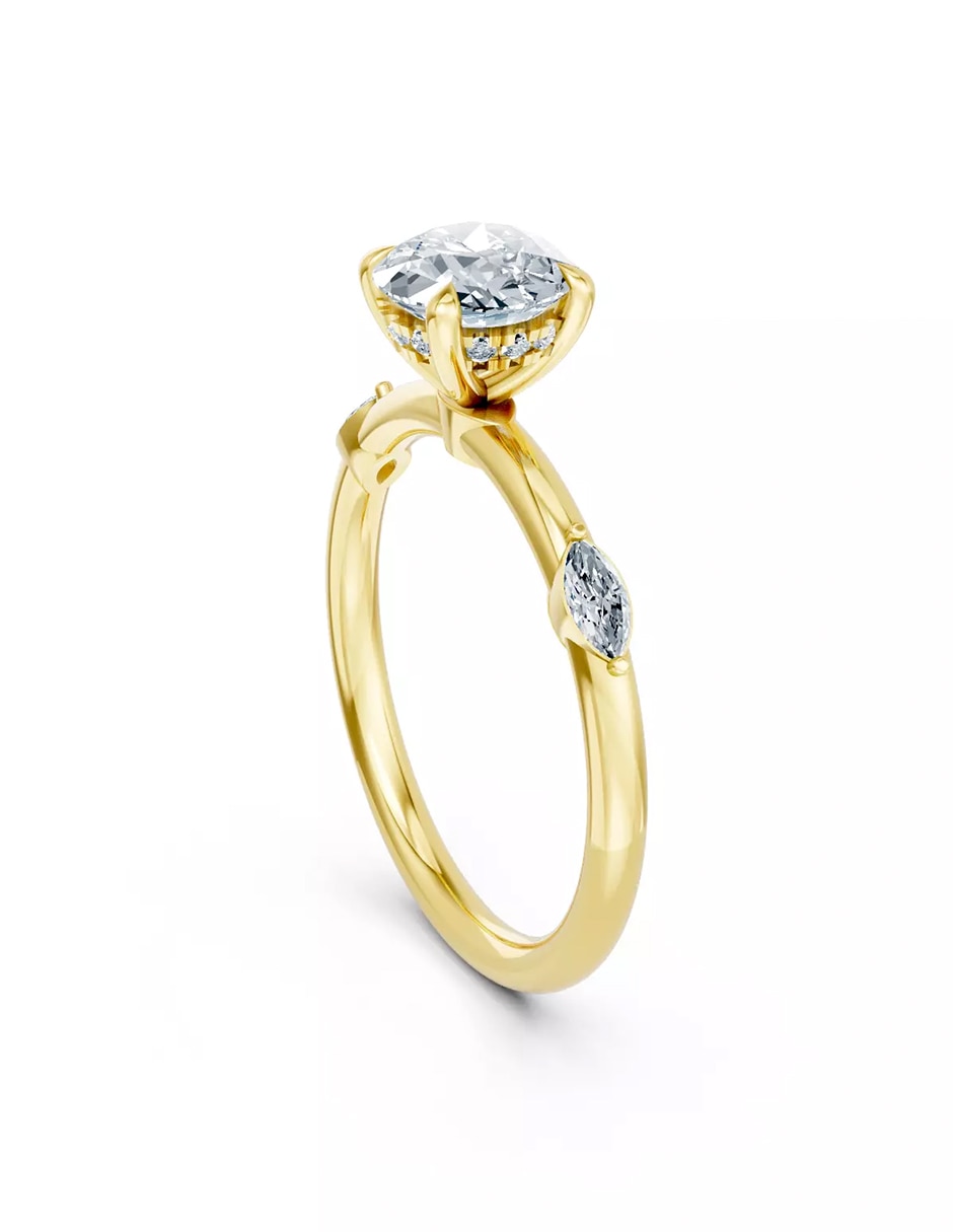 Anillo de compromiso de oro 18 k zirconia cúbica 3