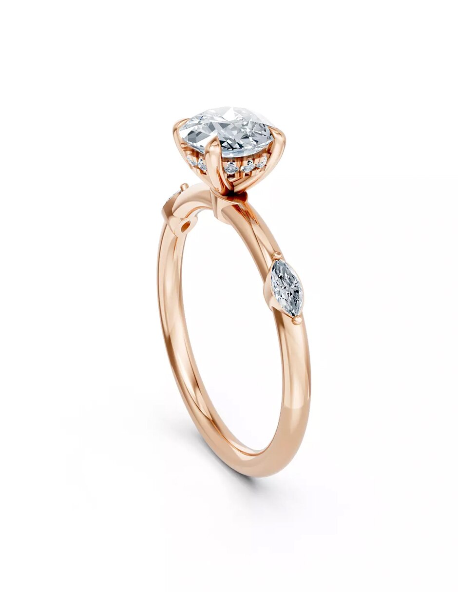 Anillo de compromiso de oro 18 k zirconia cúbica 4