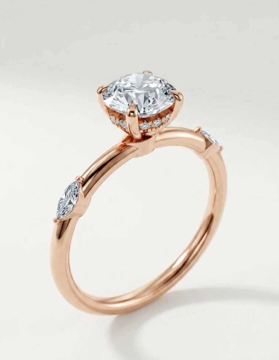 Anillo de compromiso de oro 18 k zirconia cúbica 8