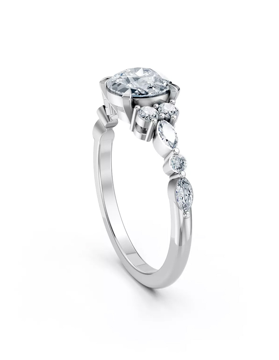 Anillo de compromiso de oro 9 k zirconia cúbica 3