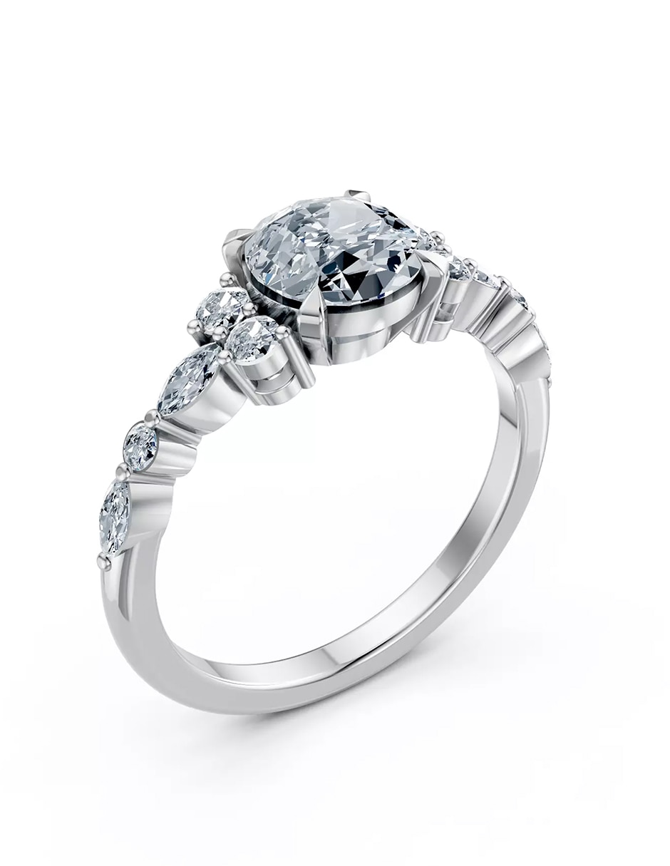 Anillo de compromiso de oro 9 k zirconia cúbica 4