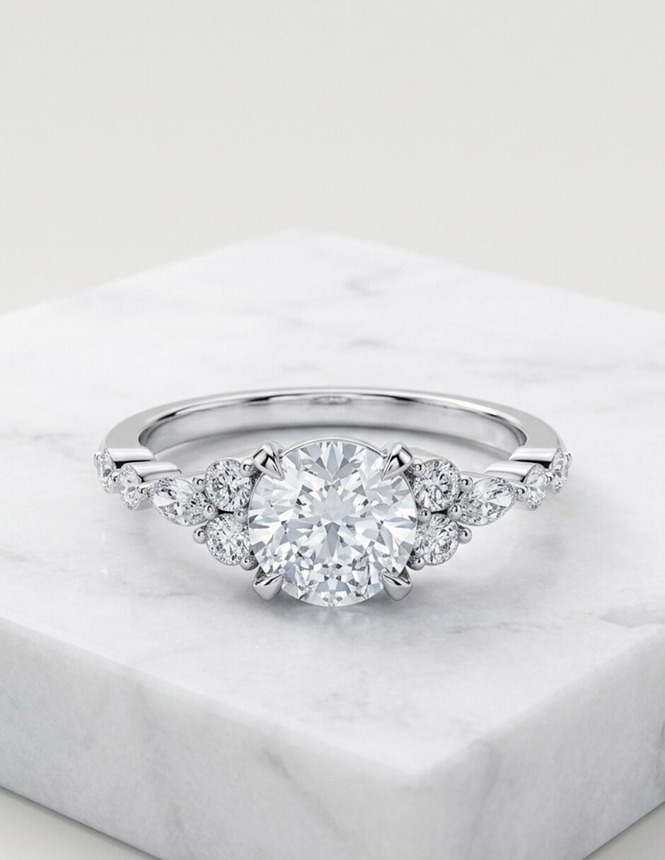Anillo de compromiso de oro 9 k zirconia cúbica 7