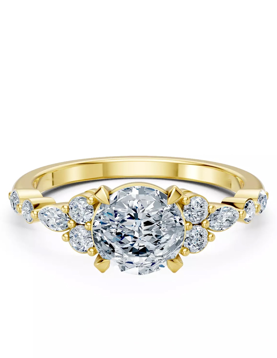 Anillo de compromiso de oro 14 k Amore Mio zirconia cúbica
