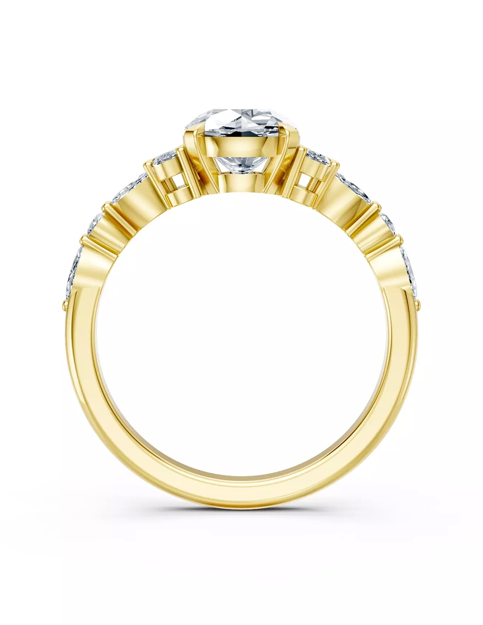 Anillo de compromiso de oro 14 k Amore Mio zirconia cúbica
