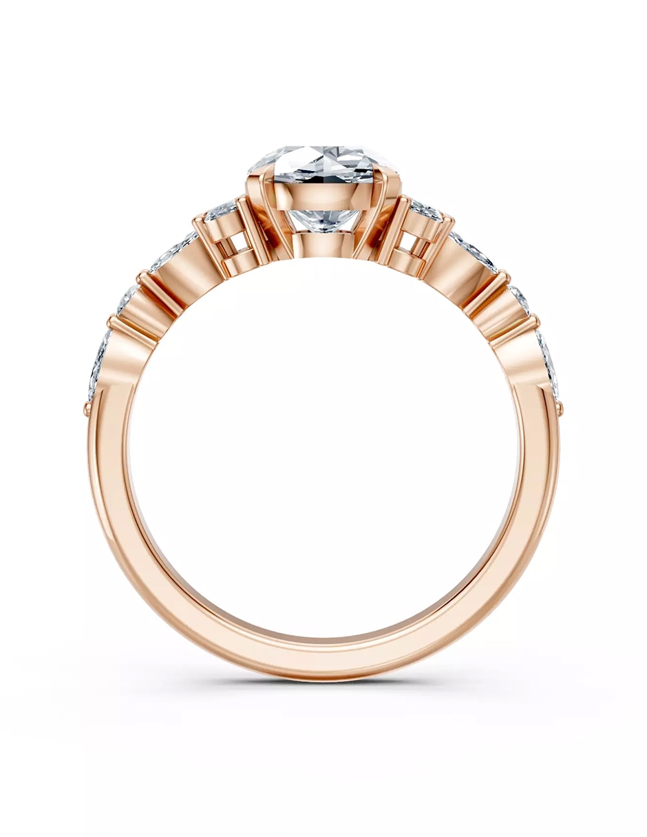 Anillo de compromiso de oro 14 k zirconia cúbica 2