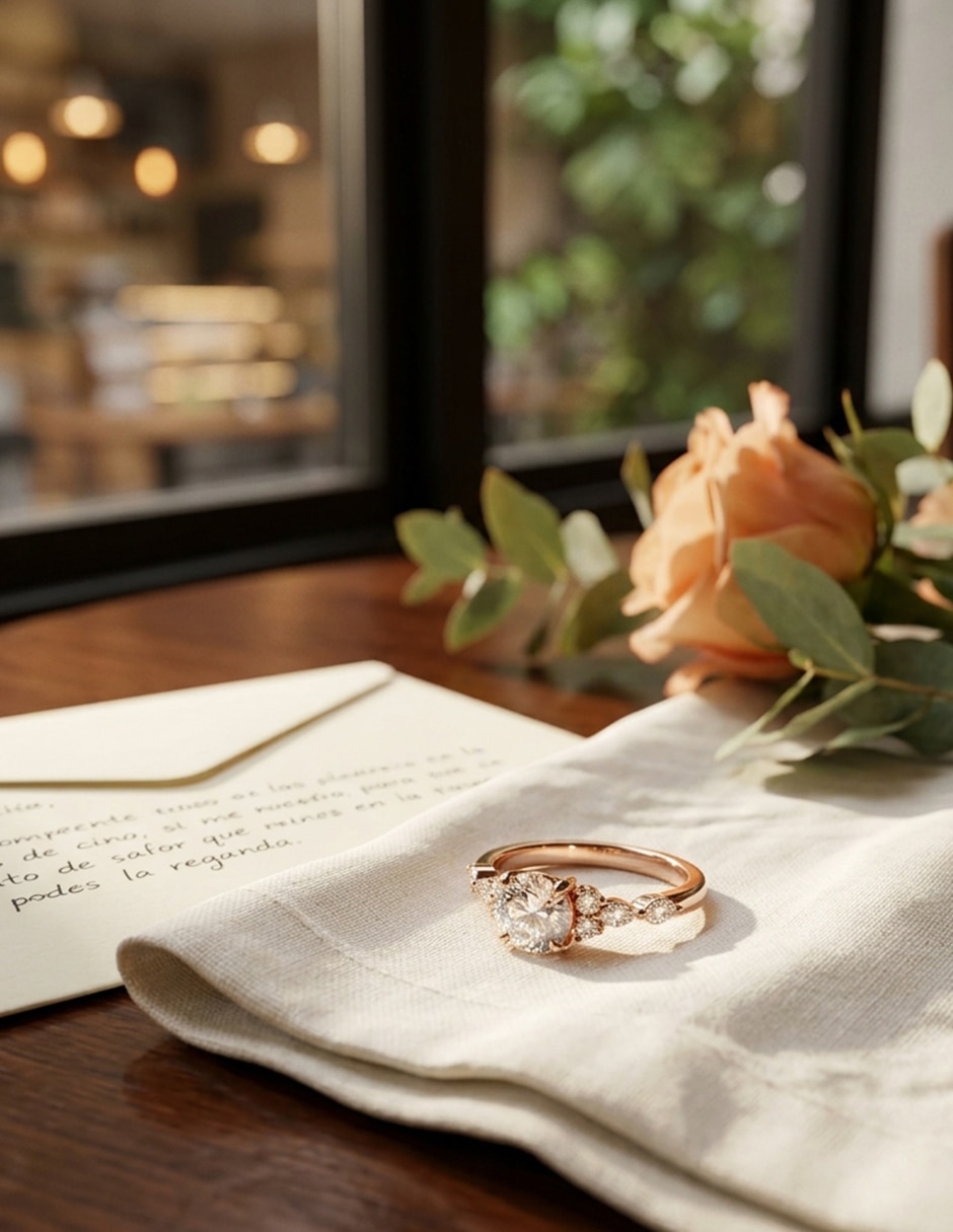 Anillo de compromiso de oro 14 k zirconia cúbica 4