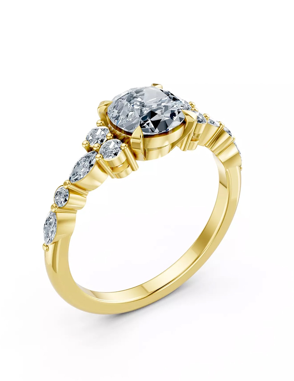 Anillo de compromiso de oro 9 k Amore Mio zirconia cúbica