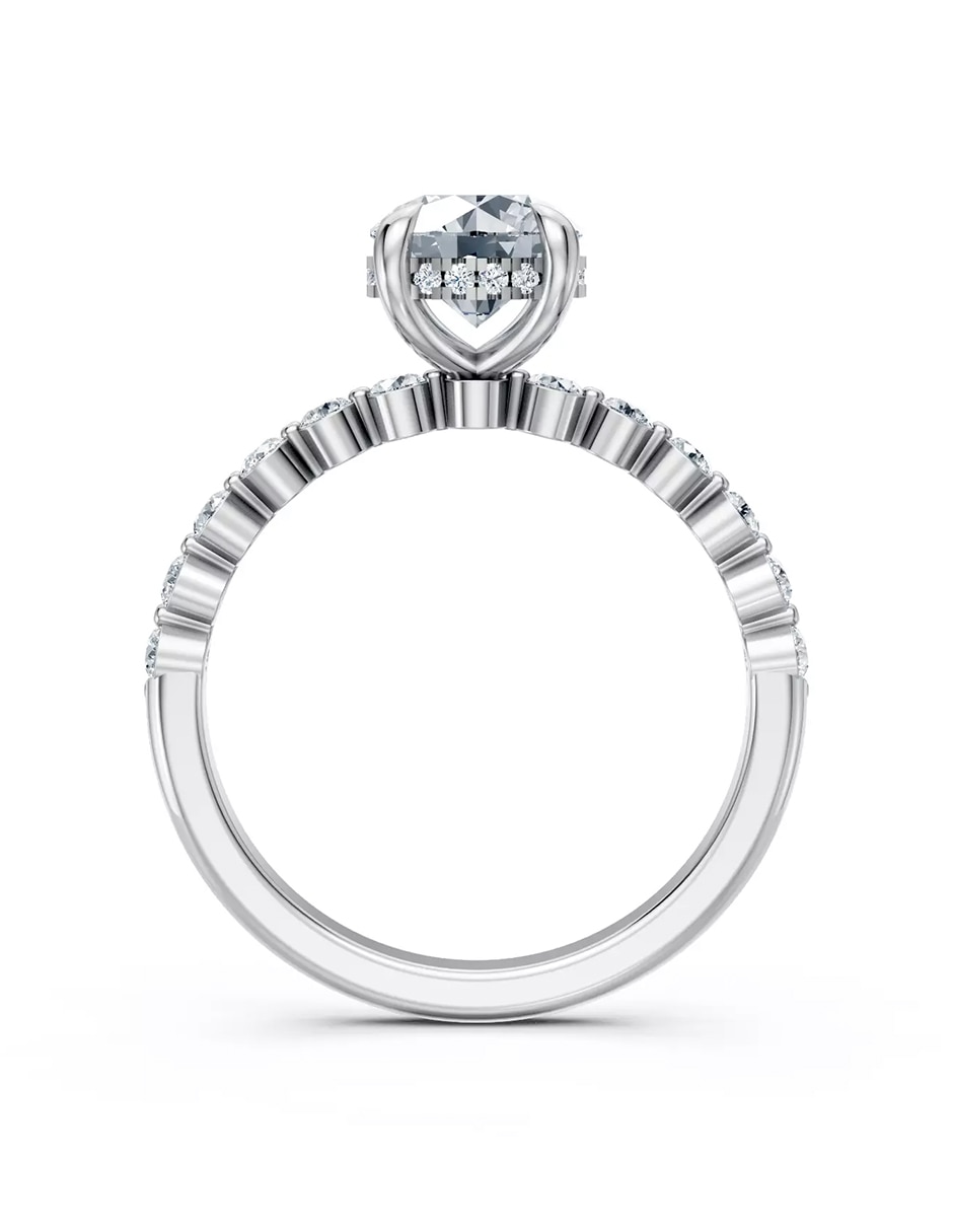 Anillo de compromiso de oro 14 k zirconia cúbica 2
