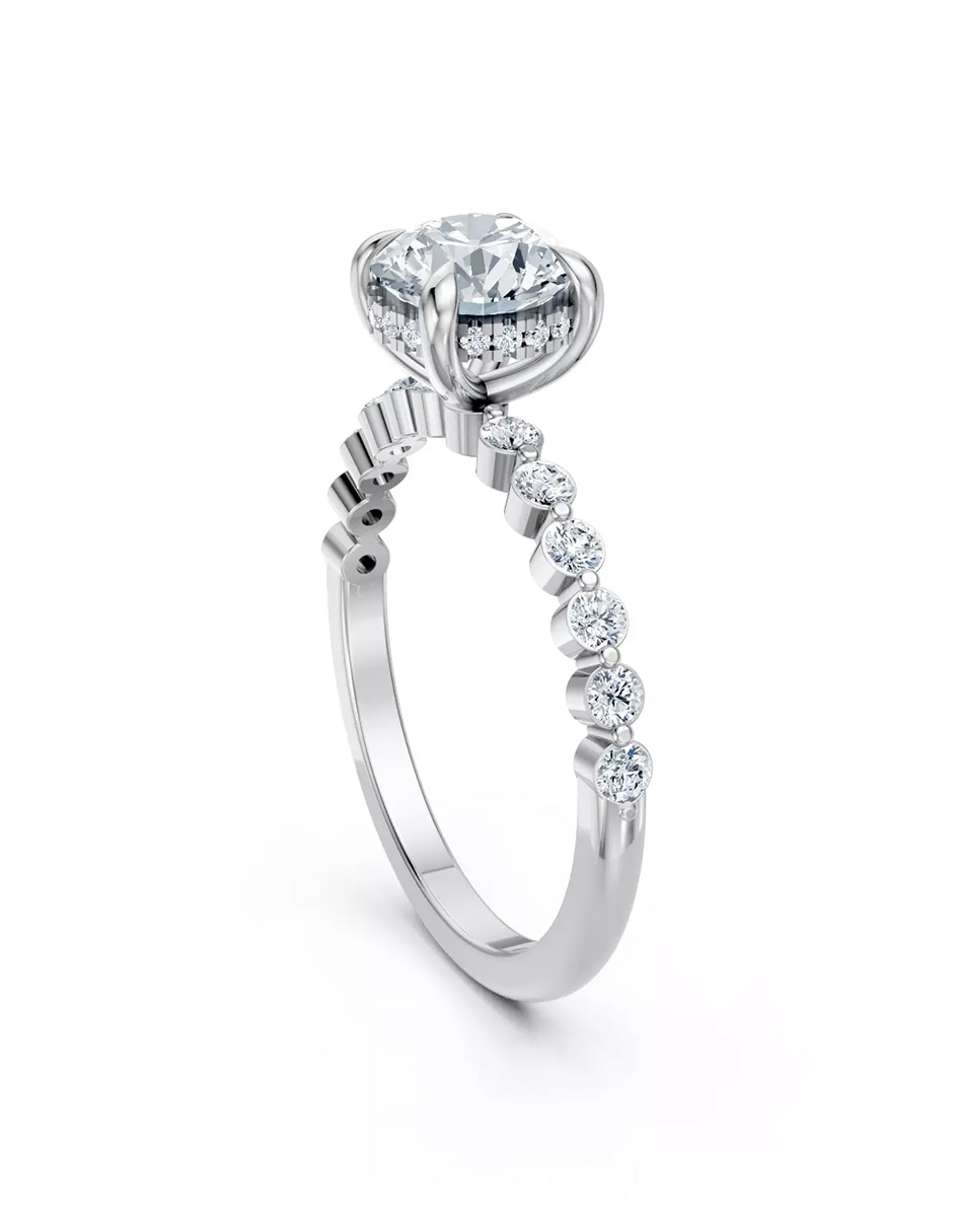 Anillo de compromiso de oro 14 k zirconia cúbica 3